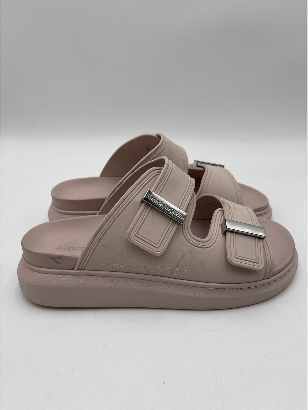 Alexander McQueen Hybrid rubber slide sandals in the 'Tea Rose' Size 39
